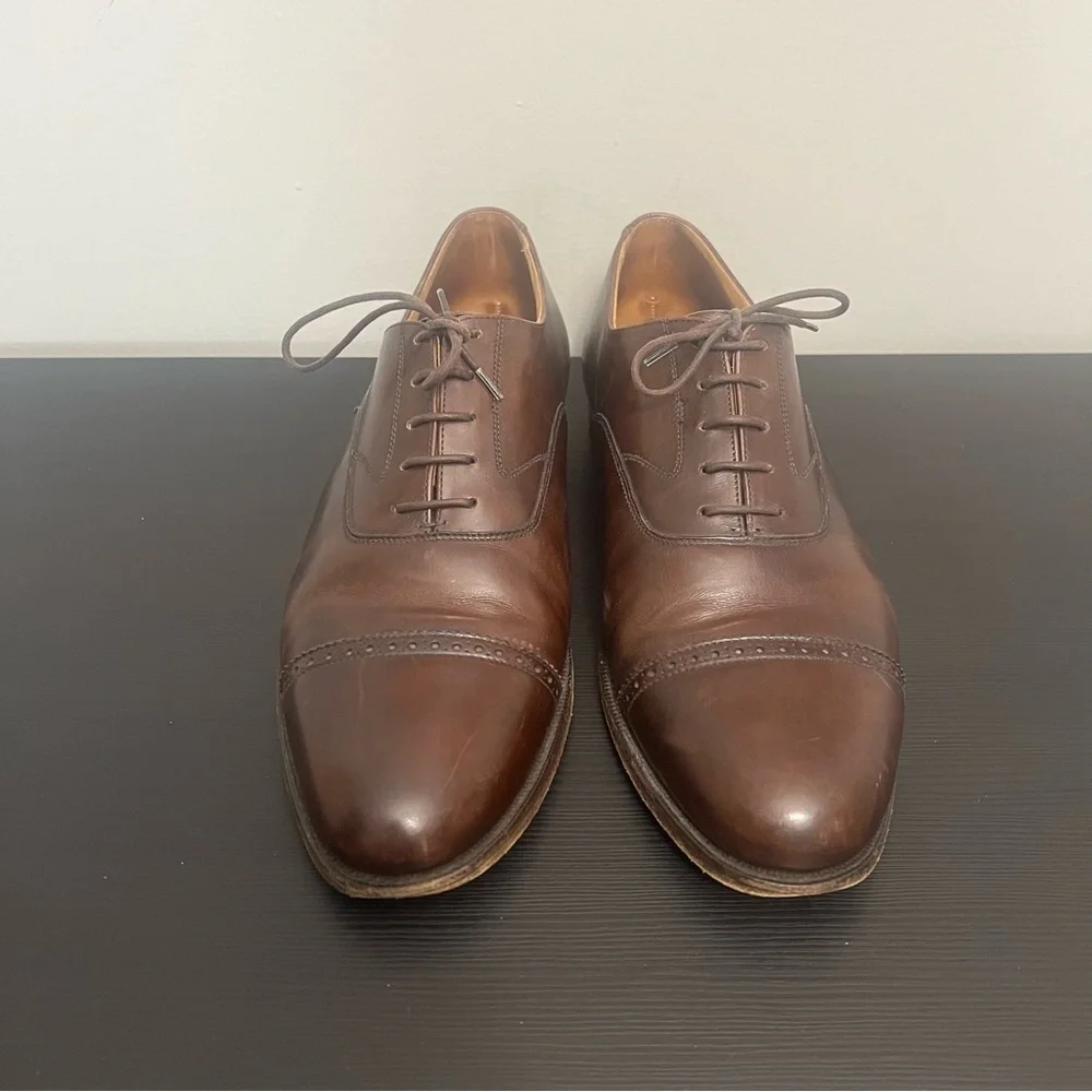 Peal & Co for Brooks Brothers Brown Leather Oxford Dress Shoes Size 10.5 D